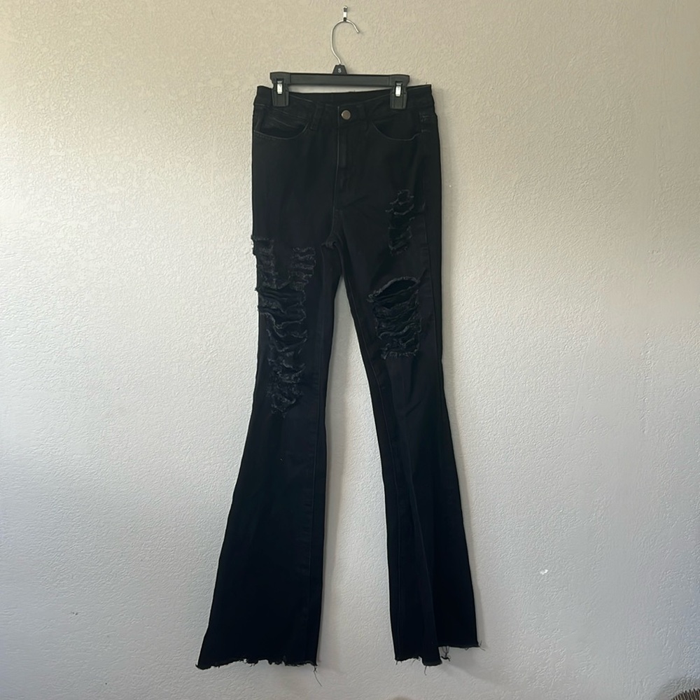 Black distressed jeans - size xs